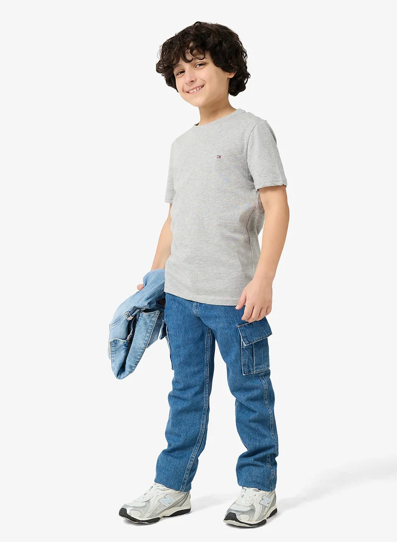 TOMMY HILFIGER Kids 2 Pack Slogan Crew Neck T-Shirt